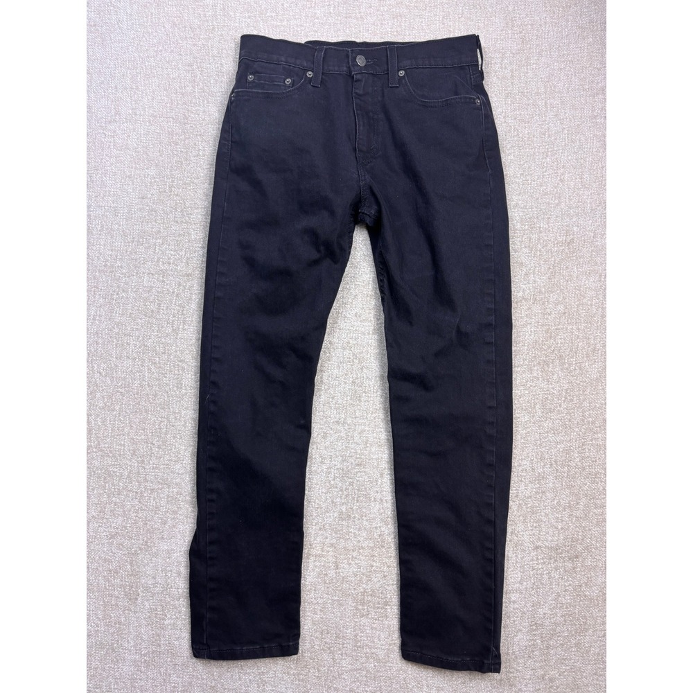 Levis 502 Regular Taper Jeans Mens 29x30 Black Stretch Denim Pants